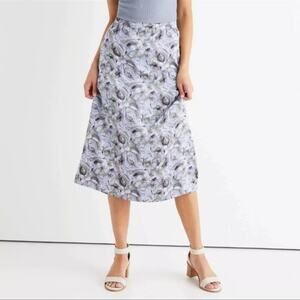 DOWNEAST Women’s Lilac/purple/green Floral Midi Skirt Size XL